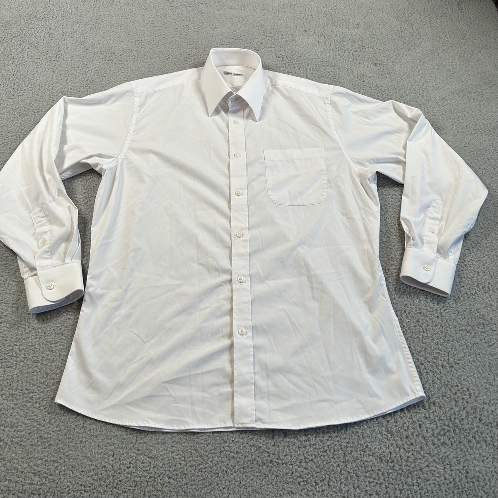 LIM'S TAILOR Shirt Mens Large White Dress Button Front Long Sleeve Pocket Formal - Picture 3 of 14
